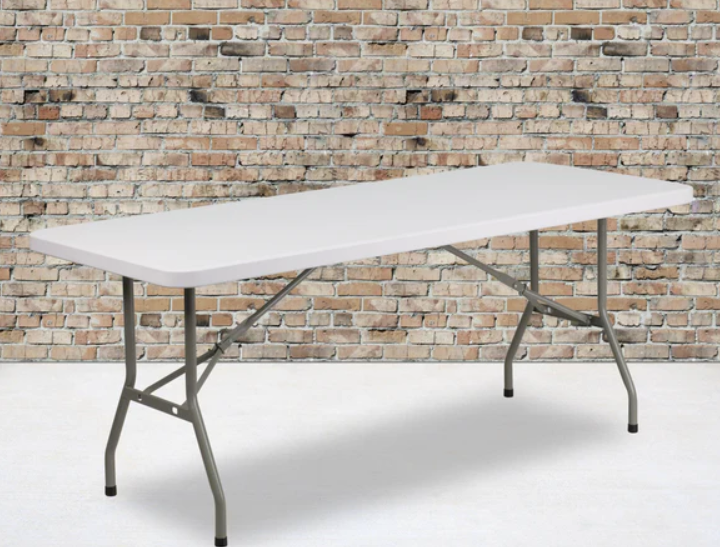 6 ft White Folding Table